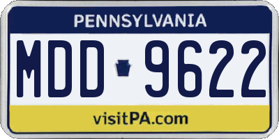 PA license plate MDD9622