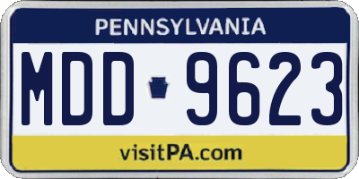 PA license plate MDD9623