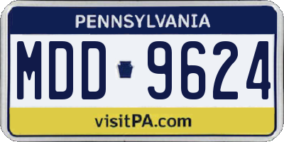 PA license plate MDD9624