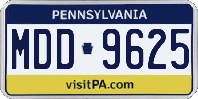 PA license plate MDD9625