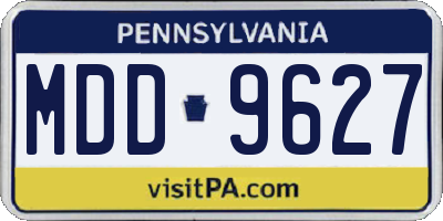 PA license plate MDD9627