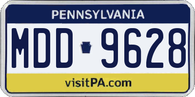 PA license plate MDD9628