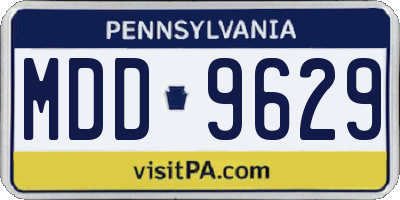 PA license plate MDD9629