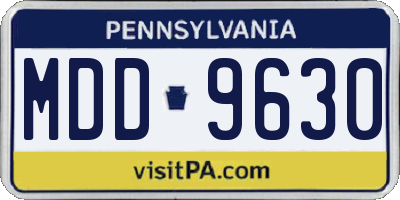 PA license plate MDD9630