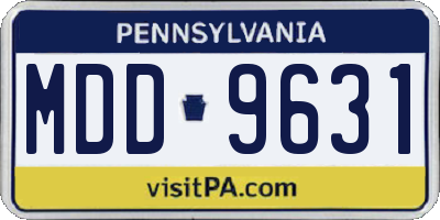 PA license plate MDD9631