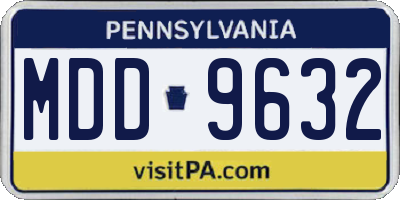 PA license plate MDD9632