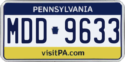 PA license plate MDD9633