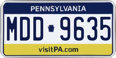 PA license plate MDD9635