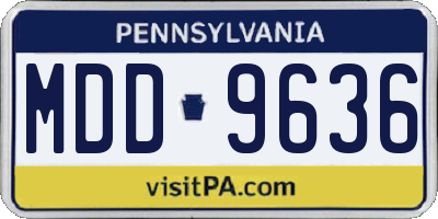 PA license plate MDD9636