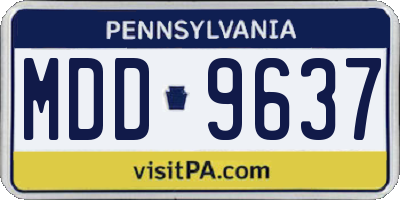 PA license plate MDD9637