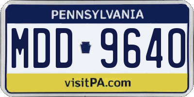 PA license plate MDD9640