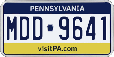PA license plate MDD9641