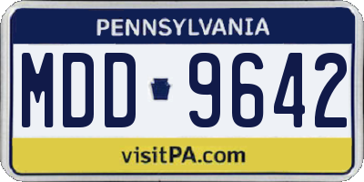 PA license plate MDD9642