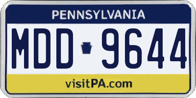PA license plate MDD9644