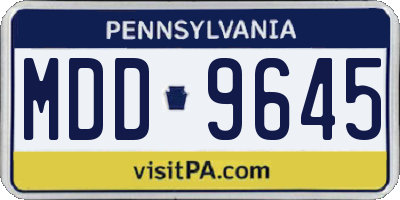 PA license plate MDD9645
