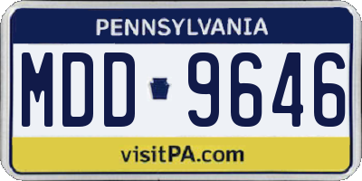 PA license plate MDD9646
