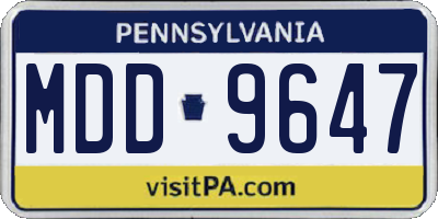 PA license plate MDD9647