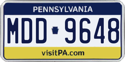 PA license plate MDD9648