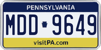 PA license plate MDD9649