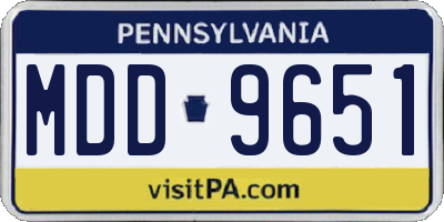 PA license plate MDD9651