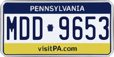 PA license plate MDD9653