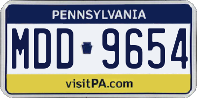 PA license plate MDD9654