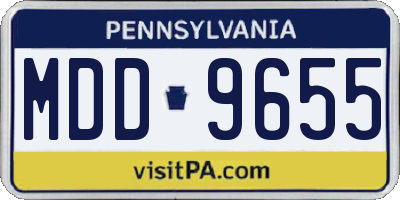 PA license plate MDD9655