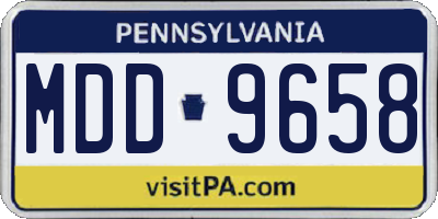 PA license plate MDD9658