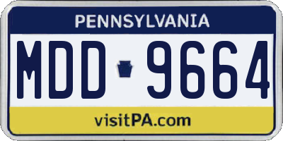 PA license plate MDD9664