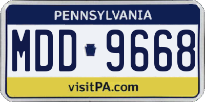 PA license plate MDD9668