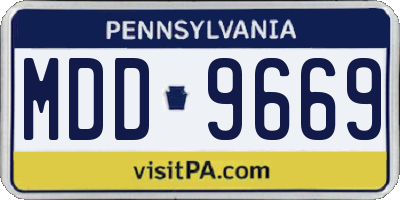 PA license plate MDD9669
