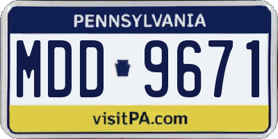 PA license plate MDD9671