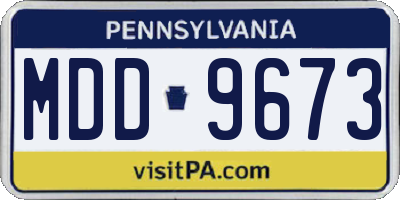 PA license plate MDD9673