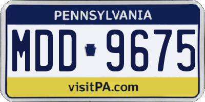 PA license plate MDD9675