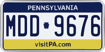 PA license plate MDD9676