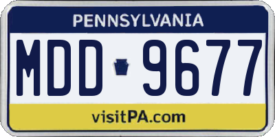 PA license plate MDD9677