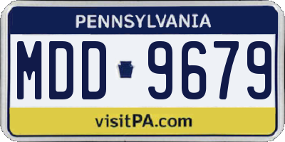 PA license plate MDD9679