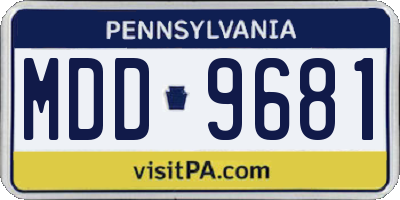 PA license plate MDD9681
