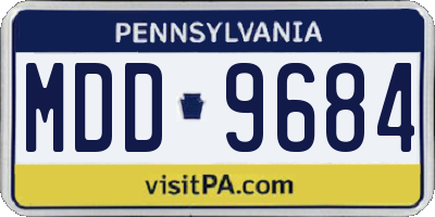 PA license plate MDD9684