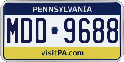 PA license plate MDD9688