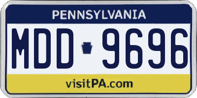 PA license plate MDD9696