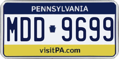 PA license plate MDD9699