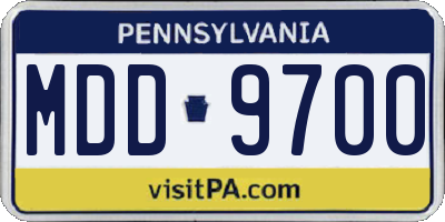 PA license plate MDD9700