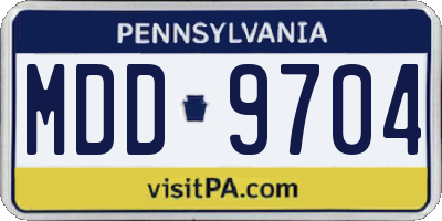 PA license plate MDD9704