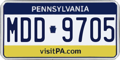 PA license plate MDD9705