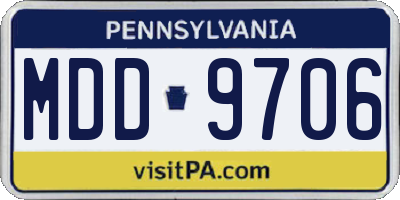 PA license plate MDD9706