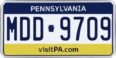 PA license plate MDD9709