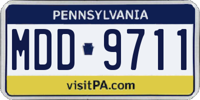 PA license plate MDD9711