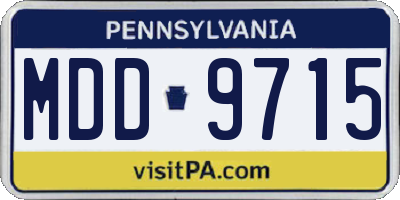 PA license plate MDD9715