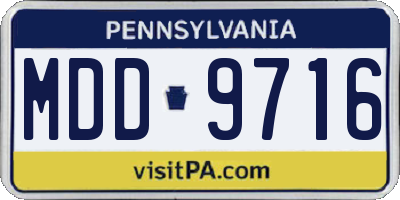 PA license plate MDD9716
